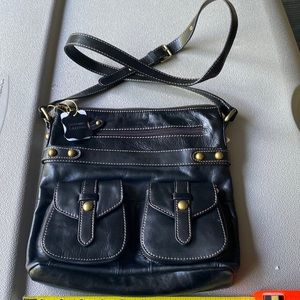 NWT luce adjustable leather crossbody bag black